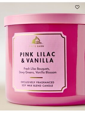 🌸”PINK LILAC & VANILLA” 3-Wick Scented Candle by B&BW, 14.5 oz / 411 g, NWT base